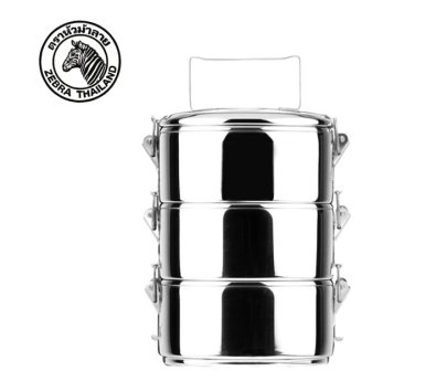 斑馬 多層飯盒 3層14CM-白鐵便當盒.不鏽鋼飯盒