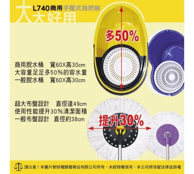 **好幫手生活雜鋪＆勁讚生活百貨**【FS01】好神拖 L740商用拖把組-1拖1桶2布