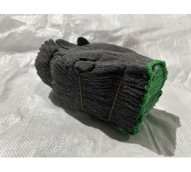 灰色 棉紗手套 16兩 / 綠邊-----工作手套.棉紗手套.園藝手套