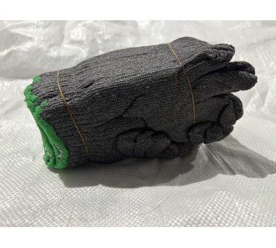 灰色 棉紗手套 16兩 / 綠邊-----工作手套.棉紗手套.園藝手套