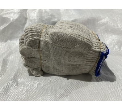 大陸 棉紗手套 白色/藍邊 16兩----園藝手套 棉紗手套 工地手套