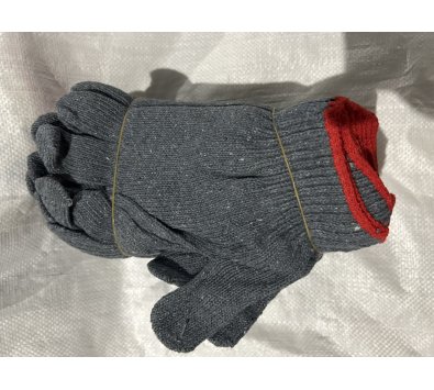 大陸 灰色棉紗手套 20兩 紅邊-----園藝手套 棉紗手套 粘膠手套 手套 橡膠 工地手套