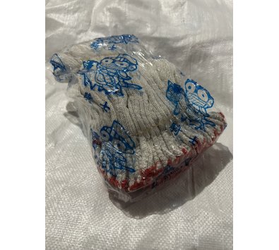 大陸 白色 棉紗手套 20兩 紅邊-----園藝手套 棉紗手套 粘膠手套 手套 橡膠 工地手套