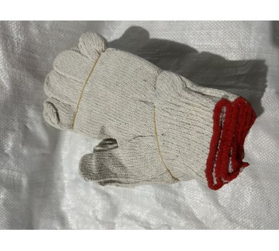 大陸 白色 棉紗手套 20兩 紅邊-----園藝手套 棉紗手套 粘膠手套 手套 橡膠 工地手套