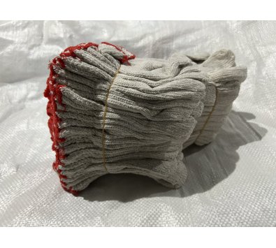 大陸 白色 棉紗手套 20兩 紅邊-----園藝手套 棉紗手套 粘膠手套 手套 橡膠 工地手套