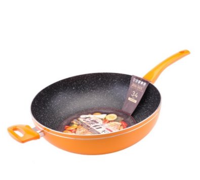 潔豹大理石不沾炒鍋(附耳)/30~34公分