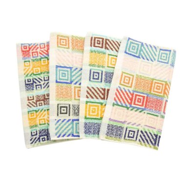 **好幫手生活雜鋪** 方格牌圖騰彩紋方巾----毛巾、浴巾