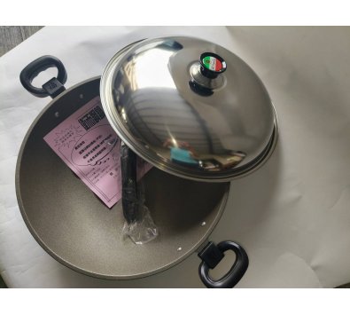 福牌 衛而鋼布沾炒鍋 38、41、45cm(附蓋子，雙耳附單手握把)------炒鍋.不沾鍋