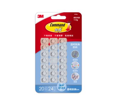 3M痕 透明掛鉤-裝飾用掛勾-37026-免鑽掛勾