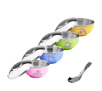 斑馬ST蓋兒童碗 白鐵 附湯匙