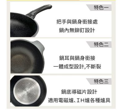 **好幫手生活雜鋪＆勁讚生活百貨**韓國石墨烯IH不沾炒鍋(無蓋)------炒鍋.不沾鍋